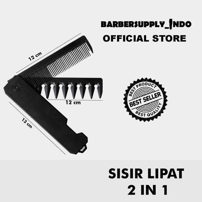SISIR SAKU LIPAT PLASTIK PRIA PORTABLE / SISIR RAMBUT LIPAT KECIL FOLDING COMB / SISIR BARBERSHOP SA