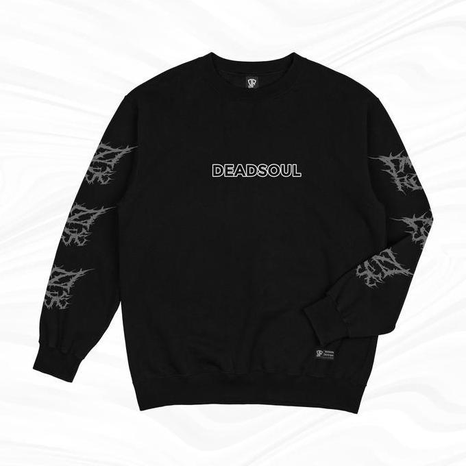 Dezirose Sweater Crewneck Deadsoul Pria Wanita Distro Hitam Fleece 280gsm Tebal Premium Size M-XXL U