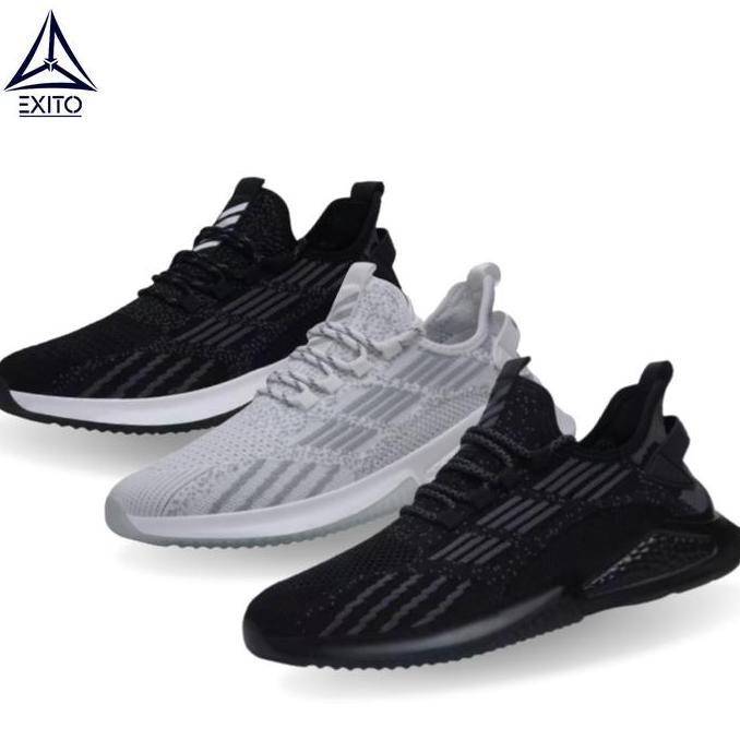 EXITO Xavier Sepatu Sneakers Karet Pria Impor Slip On Sporty 029 Casual Hitam Shoes Putih Running Ka