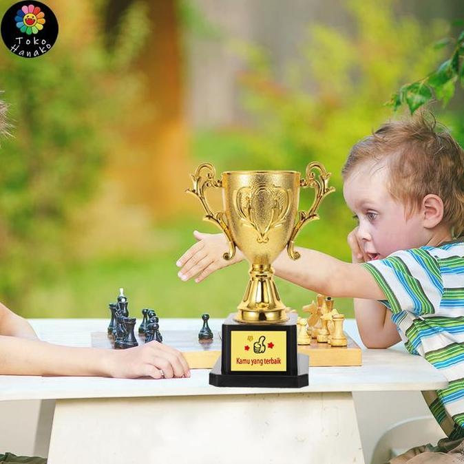 WASEUKA Trofi Emas Trofi Plastik Trofi Emas Mini Trofi Pertandingan Plastik Trofi Anak-Anak  Peraga 