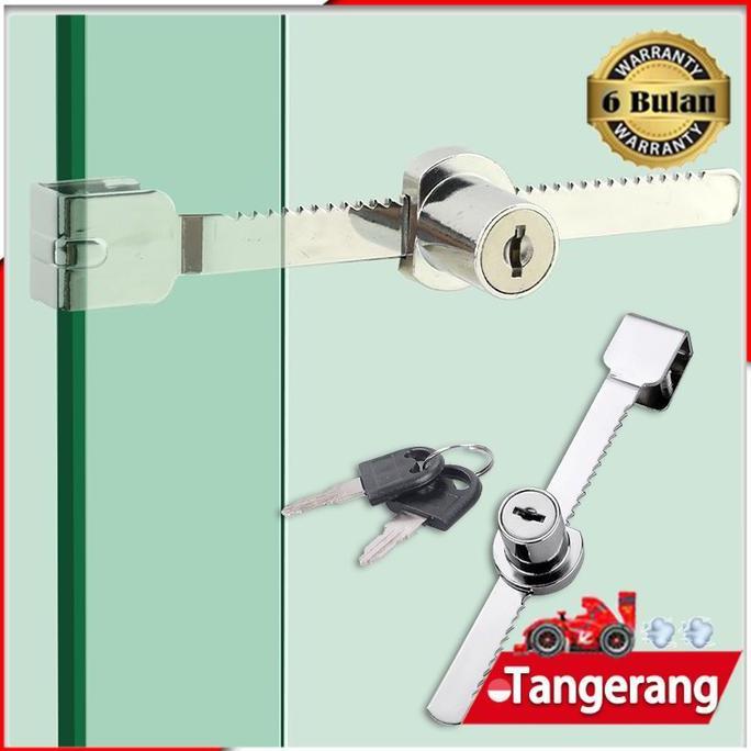 DZAIGIZAGA Kunci Etalase Kaca Paduan Seng / Kunci Sliding Geser / Kunci Sliding / Kunci Etalase Kaca