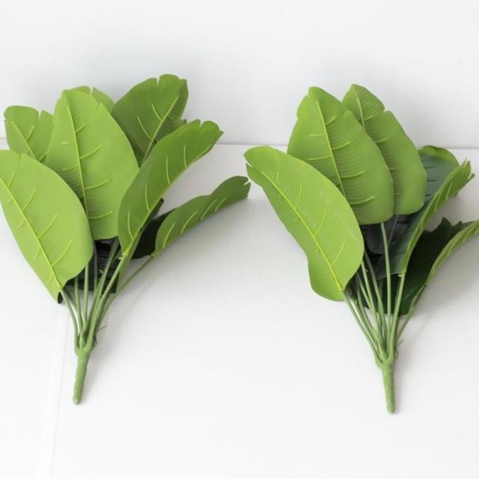 Daun Pisang Plastik Tanaman Hias Talas Artificial Tanpa Pot Besar