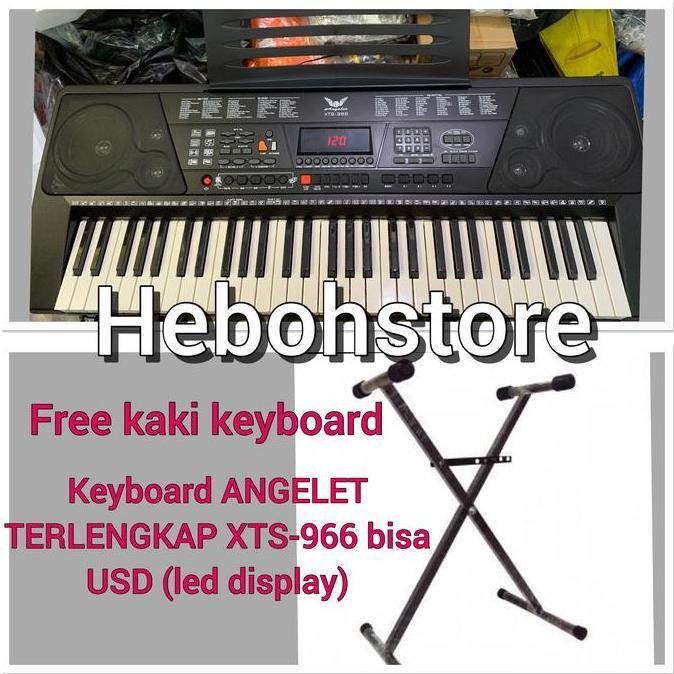 Vejra.id - Keyboard Piano ANGELET XTS 966 bisa USB MIDI 61KEY+free KAKI KEYBOARD