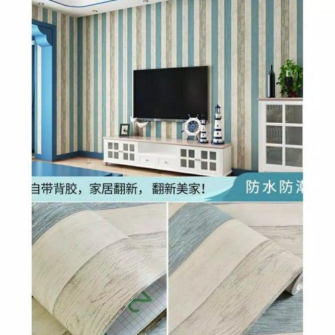 [COD 10M] Wallpaper Dinding Motif Serat Kayu Sticker Kayu Wallpaper Meja Lemari Kayu 10 Meter