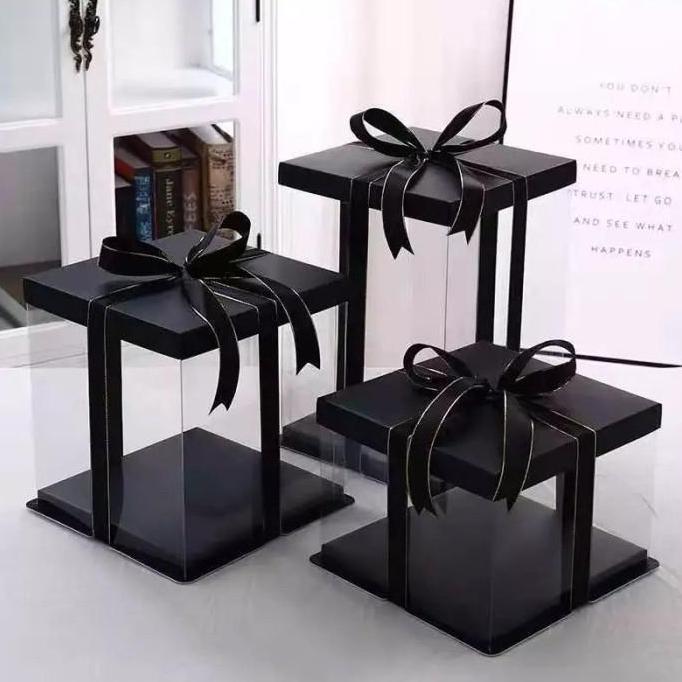 CAKE BOX MIKA TRANSPARAN KOTAK KUE MIKA GIFT BOX KEKINIAN ALL SIZE
