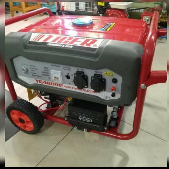 Tiger Tg4880E Genset Tiger Generator 3000 Watt Bensin Output Rated 2500 Watt Max Start Listrik 20 Li
