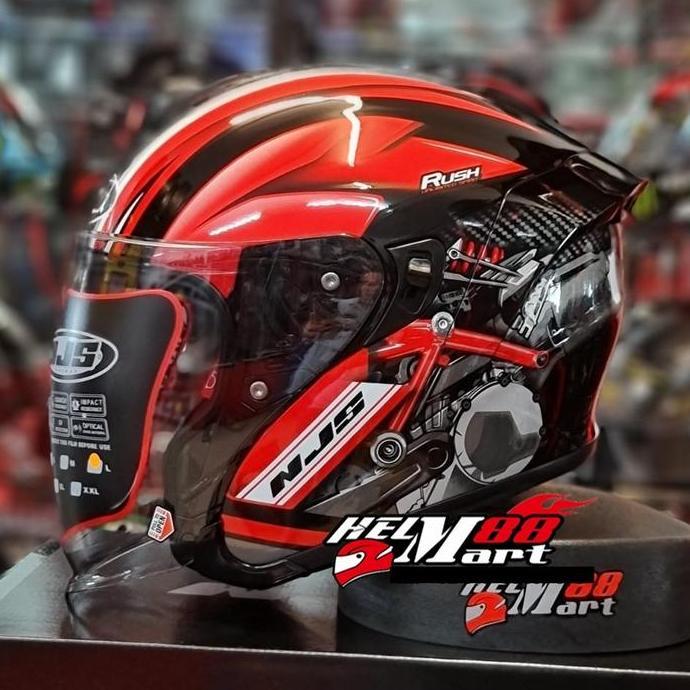 Helm NJS KAIROZ DV Motif RUSH Helm Half Face Double Visor KAIROZ RUSH