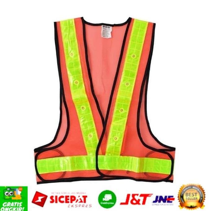Krisbow Rompi Pengaman Safety Vest Lampu LED Krisbow Reflektor cahaya