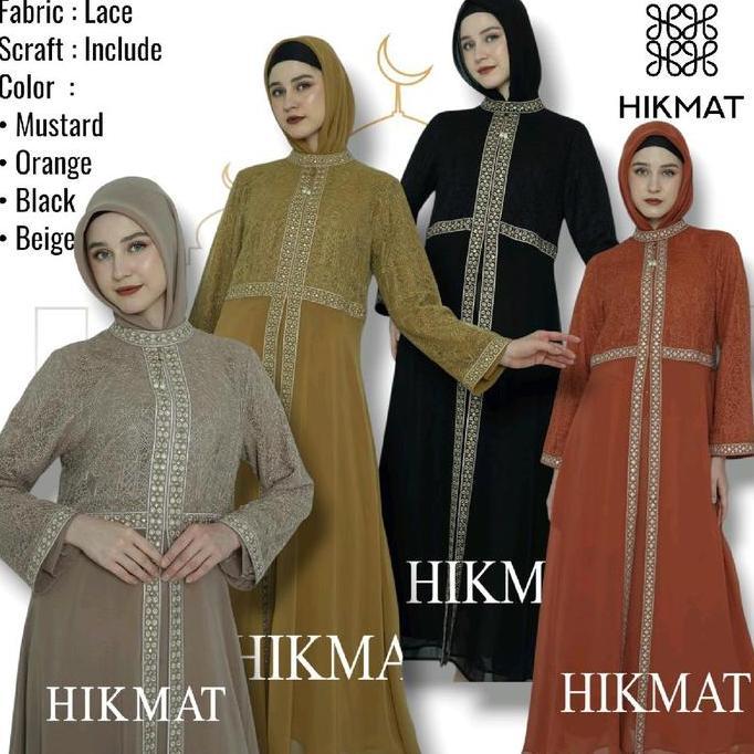 [NEW] A1347 - Gamis Abaya Hikmat Fashion Original