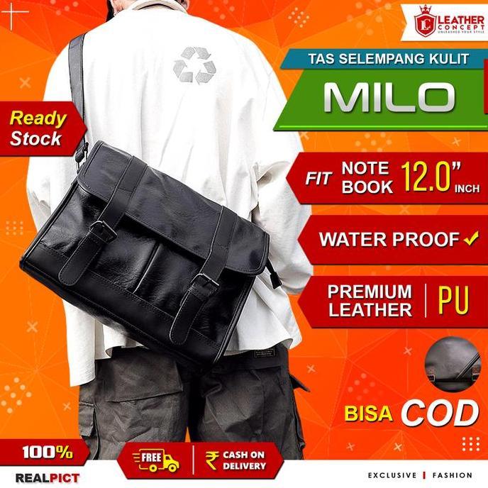 HARGA TERBAIK - Tas Selempang Kulit Pria Tas Kulit Pria Tas Pria Tas Kuliah Pria MILO