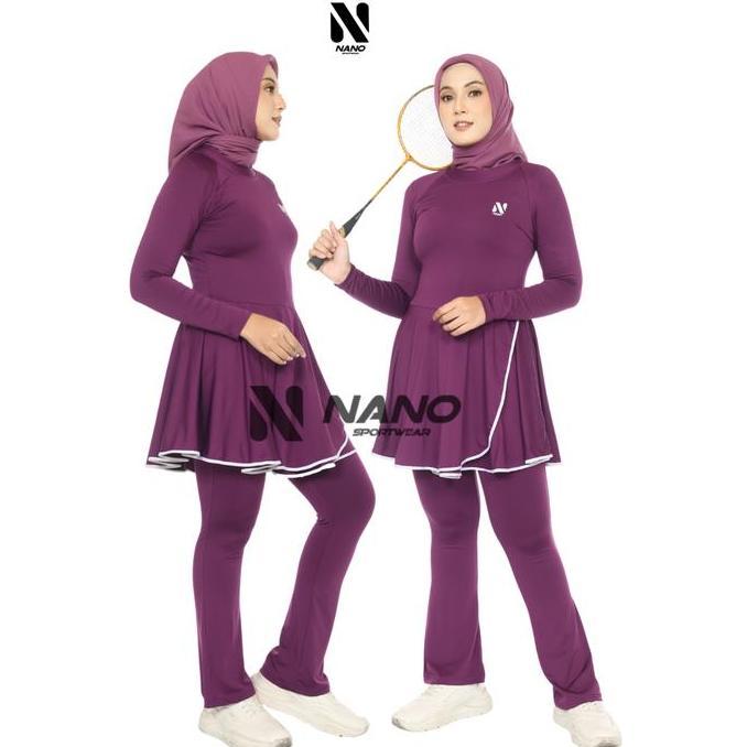 Nano Sportswear Baju Senam Wanita / One Set Rumbai List / Setelan Baju Senam