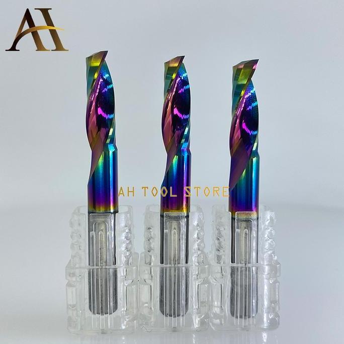 Single Flute End Mill 6Mm Spiral 17Mm Acp Aluminium Cnc Dld Coating 1F Terbaru 