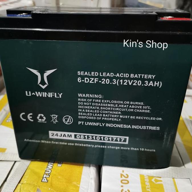 Batere Aki Sepeda Motor Listrik Original UWINFLY 12v 20ah T3 Sprinter