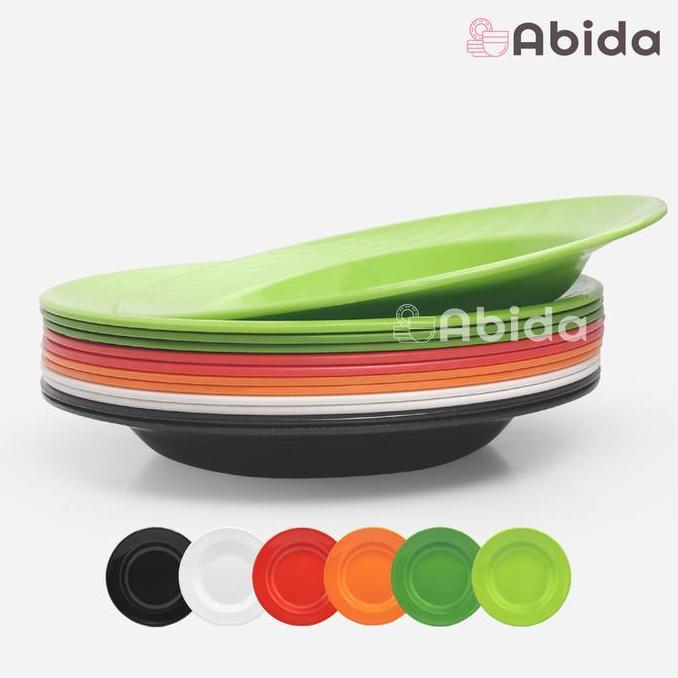 safiraolshop_ - abida 1 lusin piring melamin 1 inch piring makan lusinan grosir g11