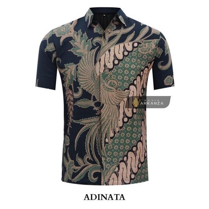 BATIK ARKANZA Motif ADINATA PENDEK Kemeja Batik Premium Pria
