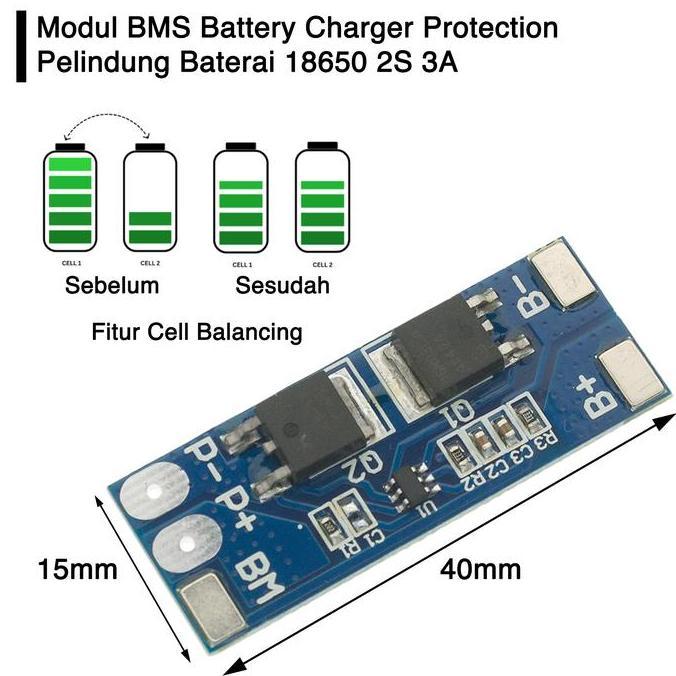 Promo Modul Bms Battery Charger Protection Pelindung Baterai 18650 2S 8A Cod
