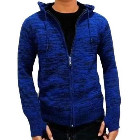 jaket rajut ariel tutowne unisex Pria Baju Panjang Knitwear Kerah Hitam