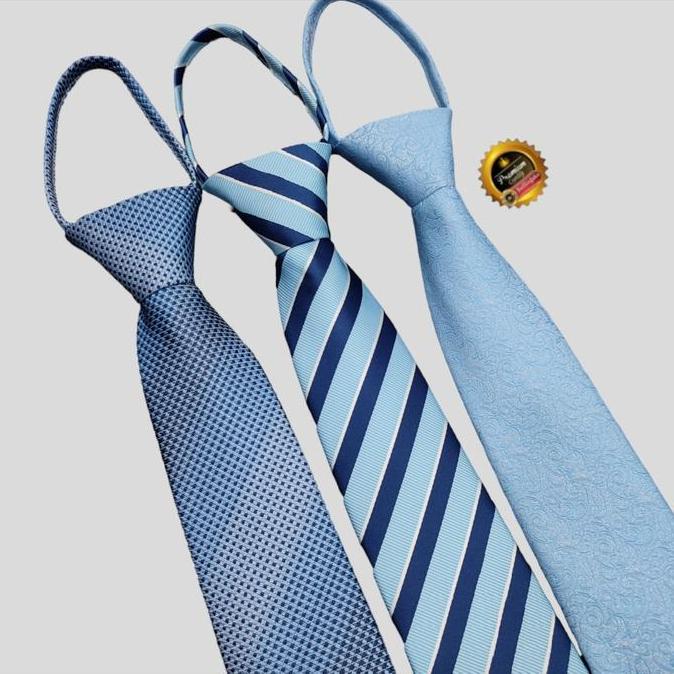 dasi pria biru muda dasi instan pria dasi kantor dasi jadi siap pakai