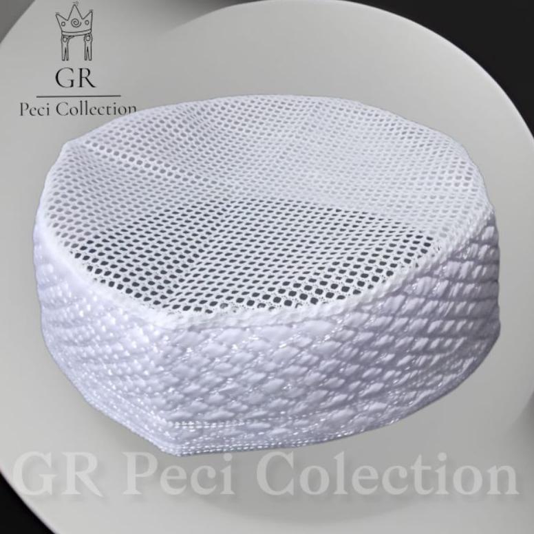 terbaru peci kopiah ikaf madinah jaring terbaik premium tinggi 5/6 cm terlaris / peci madinah jaring