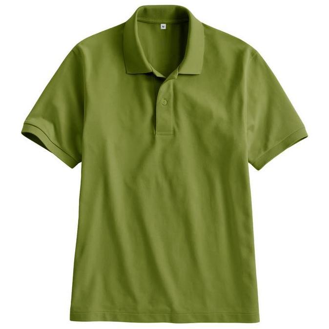 Kaos Polo Shirt Kerah Polos Warna Hijau Lumut / Atasan Pria Kaus Polo Lengan Pendek