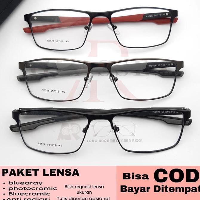 Kacamata Fashion cowok sporty AR8528 Full Bingkai Laki laki perempuan paket lensa photocromic bluray
