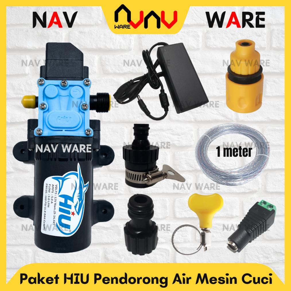 Paket Lengkap Booster Penguat Air Mesin Cuci Pompa Hiu Dc 12V 100Psi + Adaptor 12V 5A