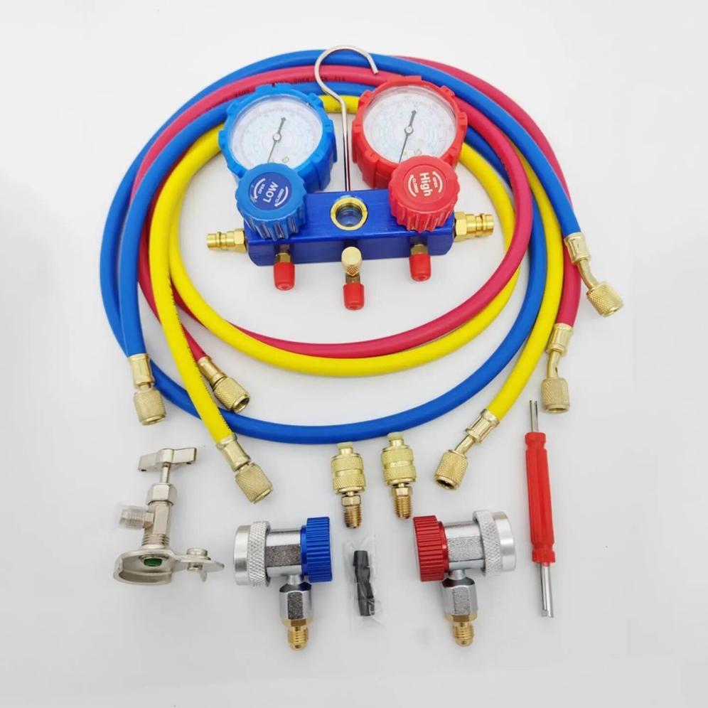 Brass Double Manifold Multi One Cool Pengisian Gas Dingin Ac Mobil Ac Kulkas Ac Rumah