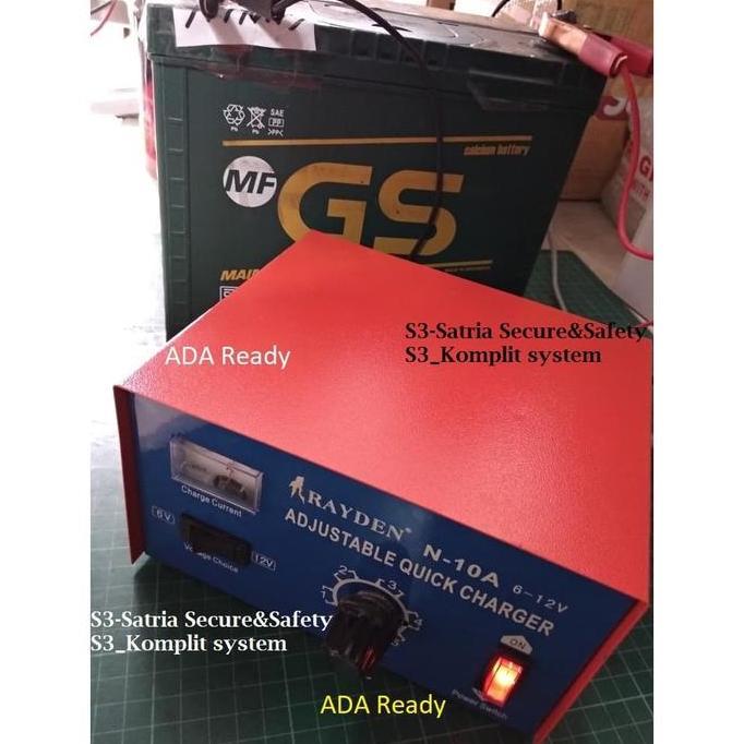 Murah Charger Aki Rayden 10A Bentuk Solid Kecil / Cas Aki 10A
