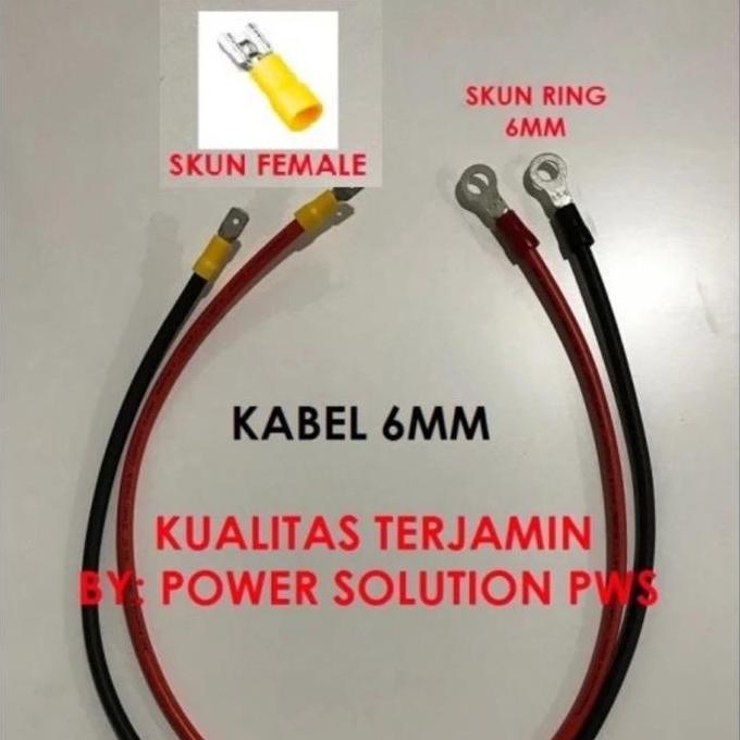 Kabel sambungan dari terminal ups ke baterai / Kabel external ups ke aki tebal kabel 6mm terpasang s