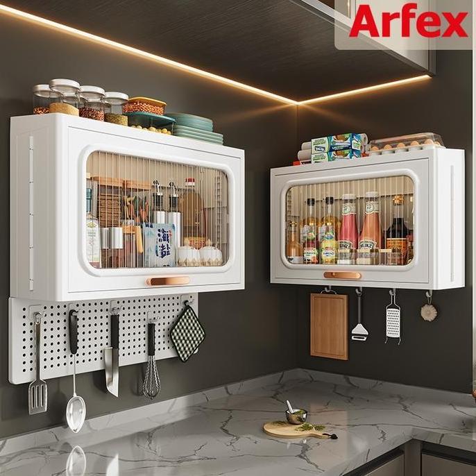 ArfexLemari Dapur Gantung Lemari Dinding Dapur Rak Gantung Dapur Kabinet Dapur Atas Rak Bumbu Dapur 