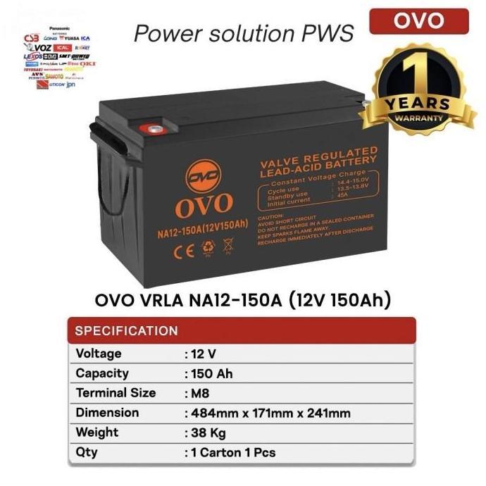 Baterai UPS 12v 150 Ah. Accu Aki Baterai Kering Battery vrla 12V 150 Ah NA 12-150 A