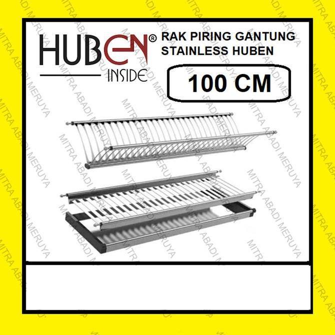 Rak Piring Gantung HUBEN 100cm 100 cm Stainless Steel Dish Rack Gelas