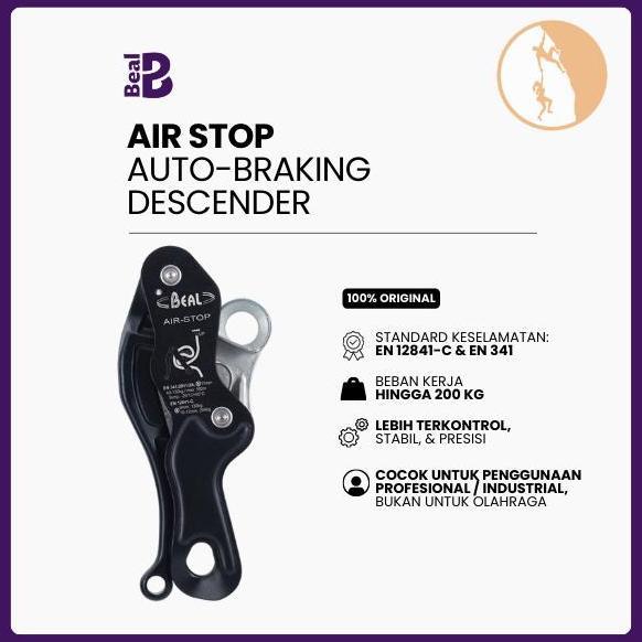 Alat Pengaman Tali - Beal AIR STOP / Auto-braking Descender