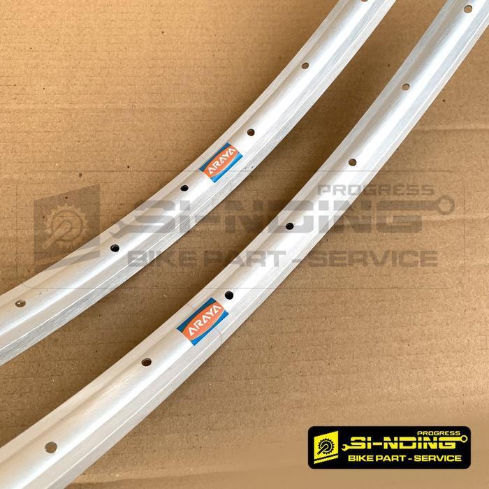 Velg Rims Araya 27 X 1 1/4 Sepeda Balap Jadul Lubang 36 Hole Silver