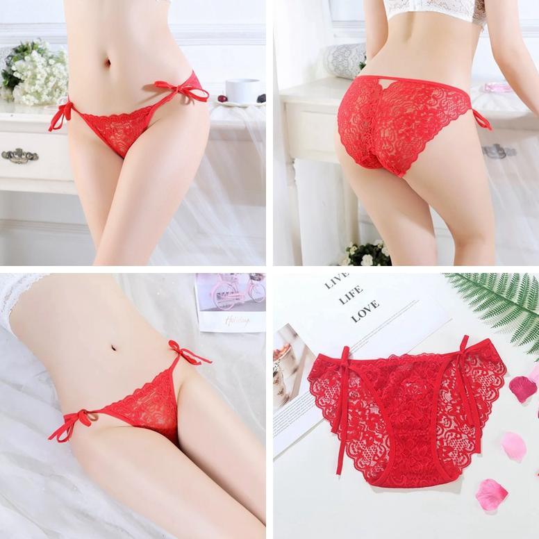 New Deals Celana Dalam Big Size Renda G String Sexy Cd Wanita Low Waist Tali Samping 3C221