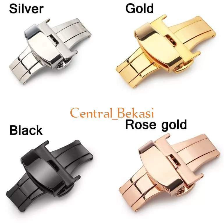 100% AMAN Buckle Bukel Tali Jam Butterfly 18mm 20mm 22mm