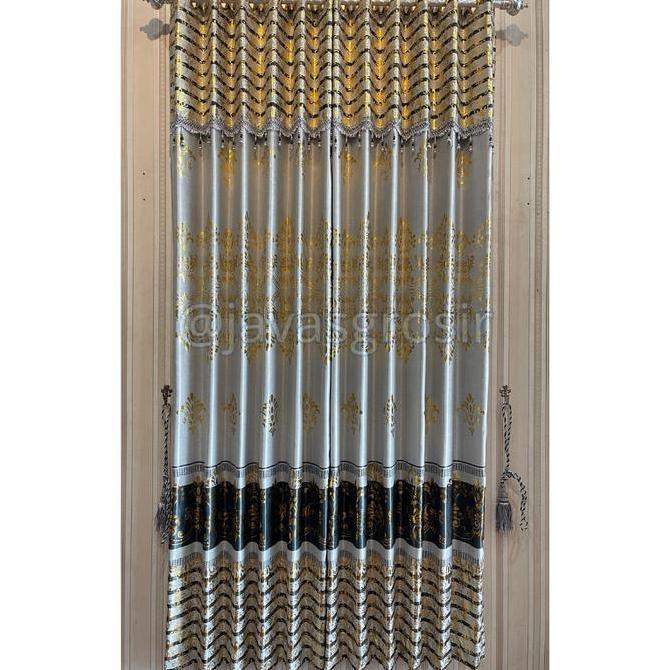 Gorden Blackout Roreal Gorden Blackout Import Motif Tinta Emas Gorden Poni Tempel Curtain