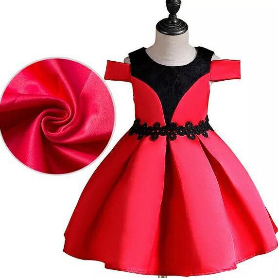 GA2572 FLARE DRESS RED (BAJUKIDDIE) ANAK PEREMPUAN PESTA IMPORT GAUN