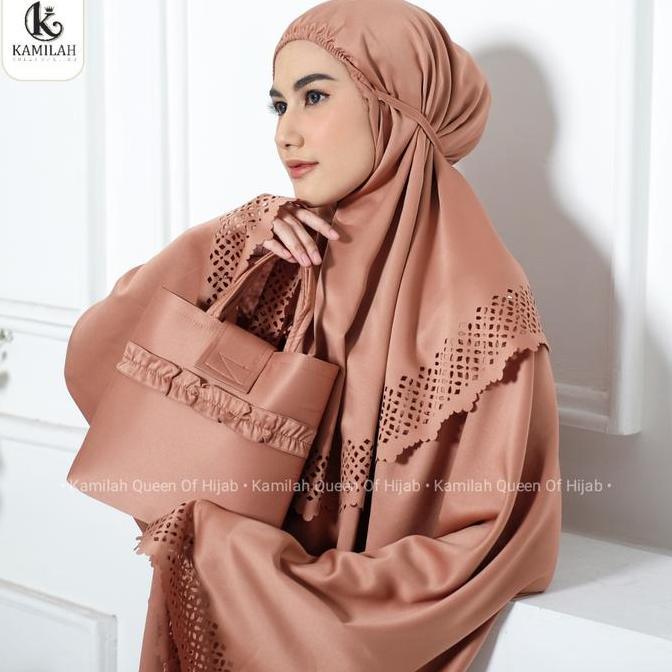 [Beli Lokal] Mukena Dewasa Sutra Velvet Lembut Lasercut Susun Nayara Mewah Silky Cantik