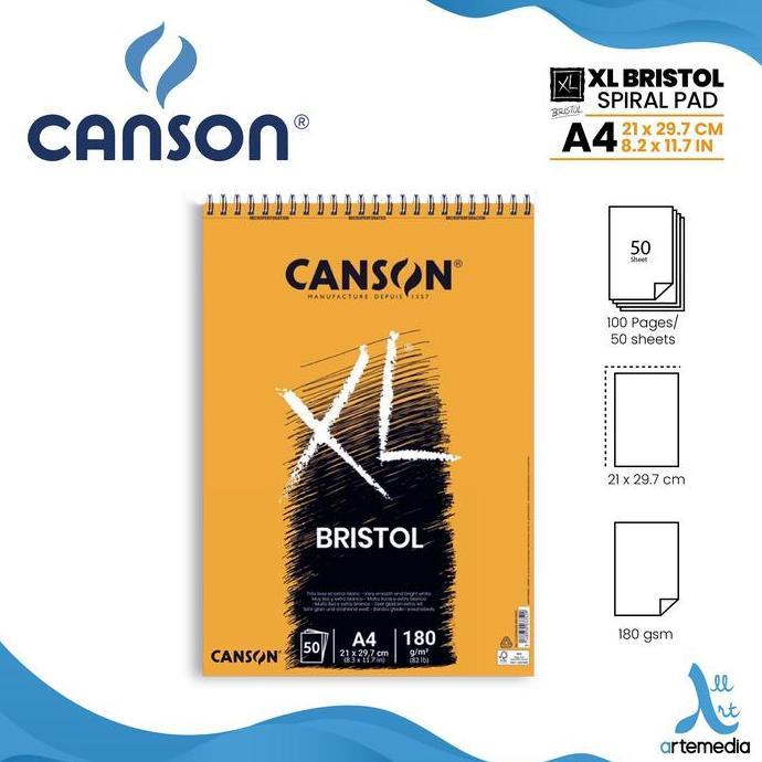 Canson XL Bristol Paper Sketchbook Wirebound