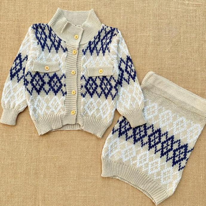 Setelan Rok Bayi Baru Lahir Setelan Rajut Anak Perempuan Setelan Rok Sweater Rajut Anak 3-12 Bulan A
