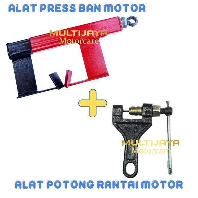 FRONGCHI Paket Alat Press Ban Motor + Alat Potong Rantai Sepeda Motor