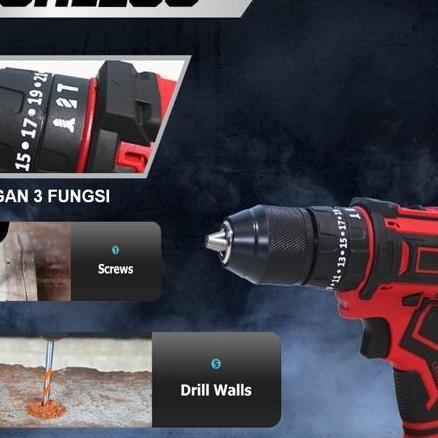 Promo Mesin Bor Baterai Tangan Cordless Drill Battery Impact Drill Cordless Electric Drill Impact Co
