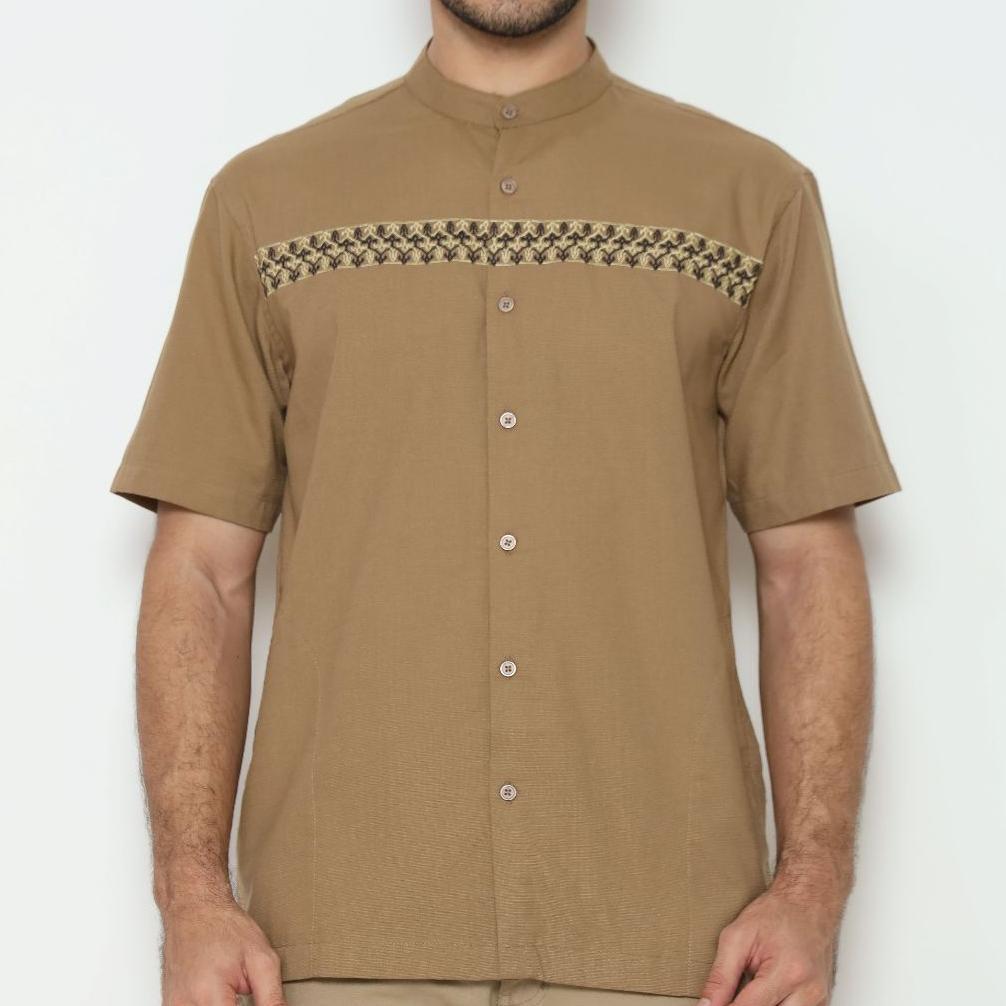 GARANSI AMK Baju Koko Lengan Pendek KK Akshaya S/s Khaki KEKINIAN