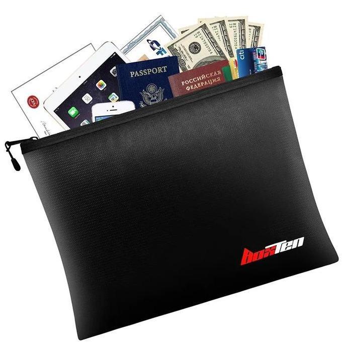 ZISIMAHE Fireproof Bag Tas Penyimpanan Dokumen Penting Tas Dokumen Anti Air Dan Api F4