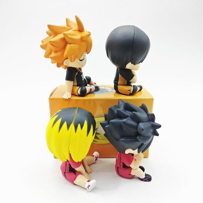 ZISIMAHE Set 4  Figur Anime Haikyuu Ornamen/ Kageyama Hinata Oikawa Tooru