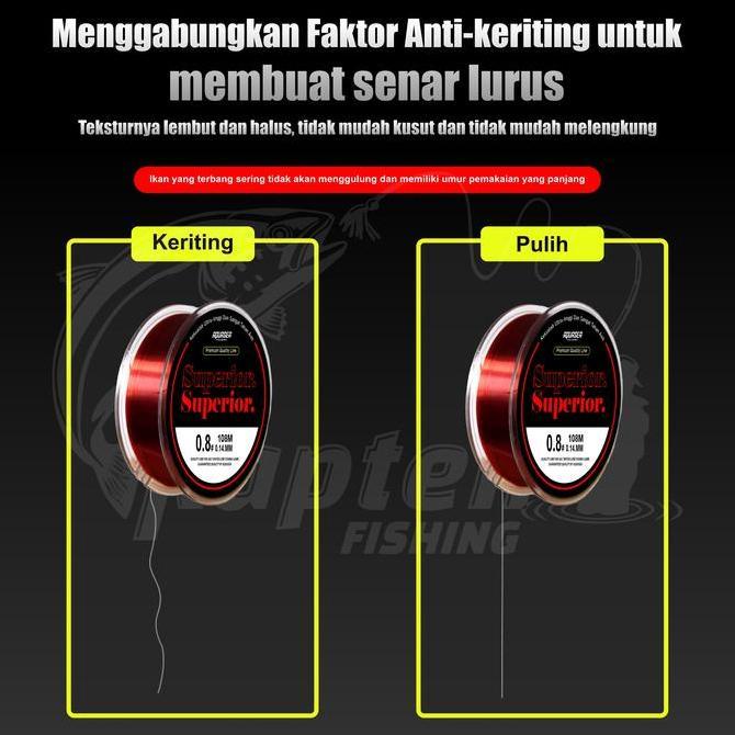Kaptenfishing Pancing Merah Senar Pancing Bahan Nilon Superkuat  Superior murah senar pancing pe