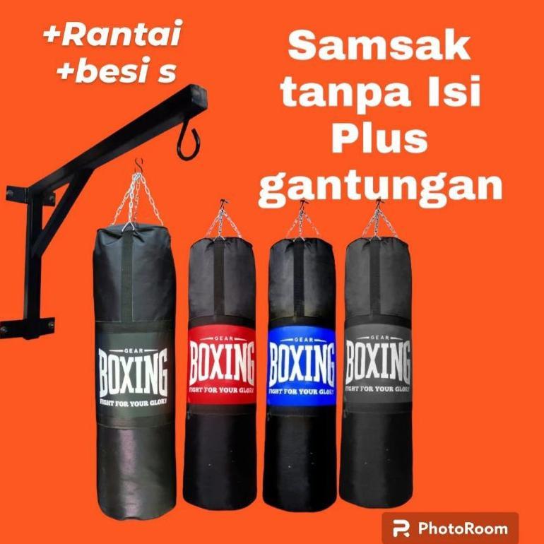 samsak+gantungan samsak tinju tanpa isi Muaythai MMA boxing fight alat olahraga samsak muaythai