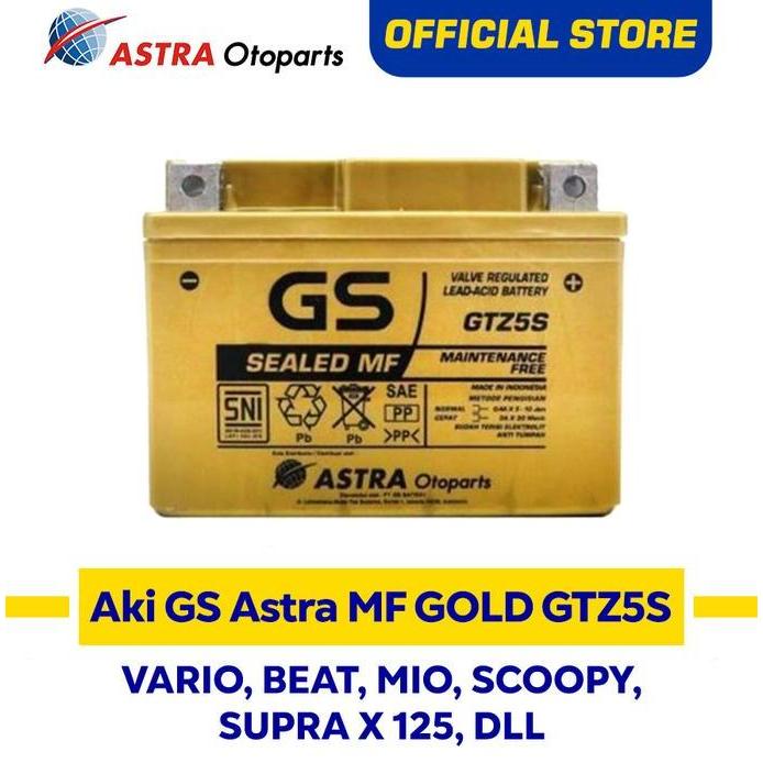 Aki Motor GS ASTRA Gold GTZ5S GTZ 5S Honda Beat Maintenance Free