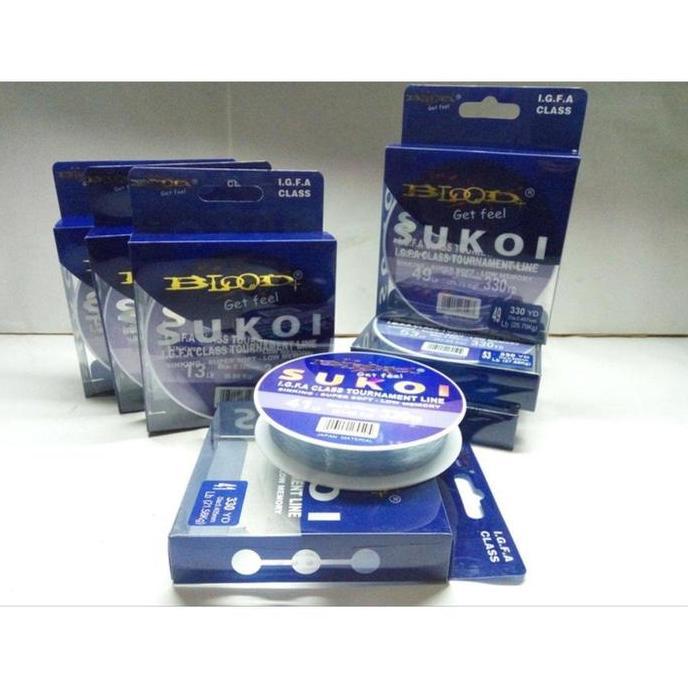 Senar Pancing Super Kuat BLOOD-X Sukoi FluoroCarcon Coated - Biru Laut